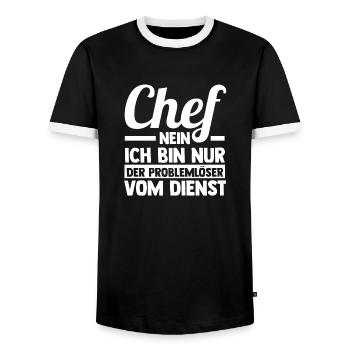 Teamleiter Chef Abschied - Männer Kontrast-T-Shirt - Schwarz/Weiß - Vorne - AI Model Female 172 light (172cm) & AI Model Male 178 light (178cm)
