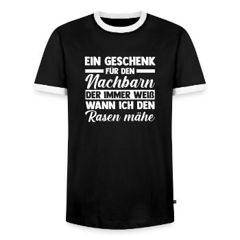 Nachbarschaft Bester Nachbar - Männer Kontrast-T-Shirt - Schwarz/Weiß - Vorne - AI Model Female 172 light (172cm) & AI Model Male 178 light (178cm)