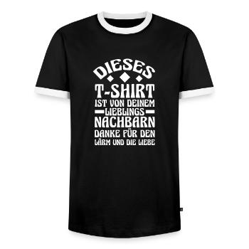 Nachbarschaft Bester Nachbar - Männer Kontrast-T-Shirt - Schwarz/Weiß - Vorne - AI Model Female 172 light (172cm) & AI Model Male 178 light (178cm)