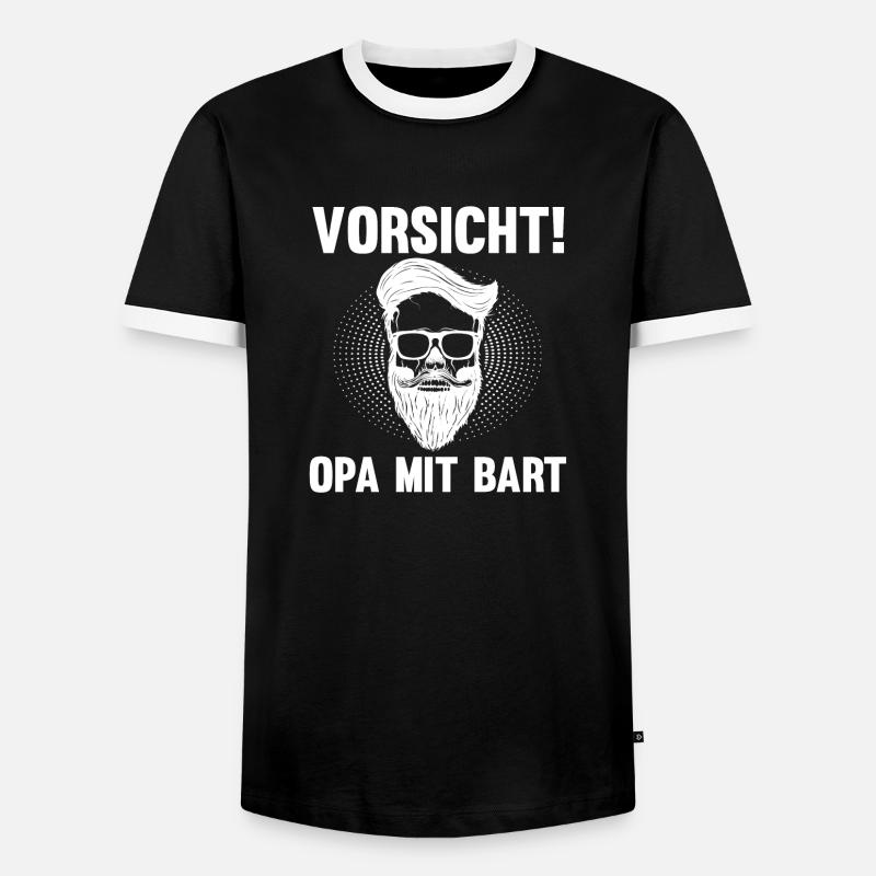 Papi avec une barbe - T-shirt contrasté Homme - noir/blanc