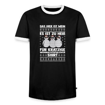 Père Noël Noël laid Noël - T-shirt contrasté Homme - noir/blanc - Devant - AI Model Female 172 light (172cm) & AI Model Male 178 light (178cm)