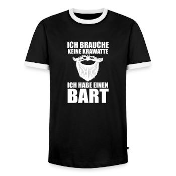 Bearded Bearded Beard - Men's Ringer Shirt - black/white - Front - AI Model Female 172 light (172cm) & AI Model Male 178 light (178cm)