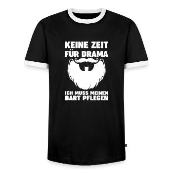 Bearded Bearded Beard - Men's Ringer Shirt - black/white - Front - AI Model Female 172 light (172cm) & AI Model Male 178 light (178cm)