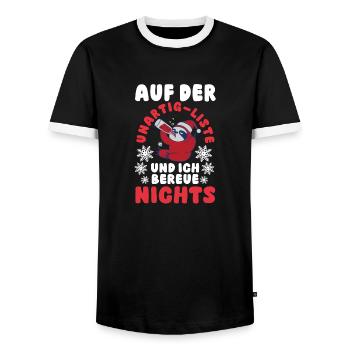 Père Noël Coquin Noël - T-shirt contrasté Homme - noir/blanc - Devant - AI Model Female 172 light (172cm) & AI Model Male 178 light (178cm)