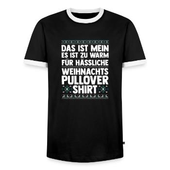 Père Noël Noël laid Noël - T-shirt contrasté Homme - noir/blanc - Devant - AI Model Female 172 light (172cm) & AI Model Male 178 light (178cm)