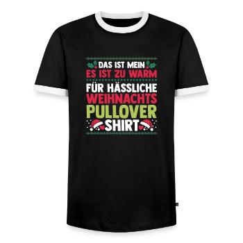 Père Noël Noël laid Noël - T-shirt contrasté Homme - noir/blanc - Devant - AI Model Female 172 light (172cm) & AI Model Male 178 light (178cm)