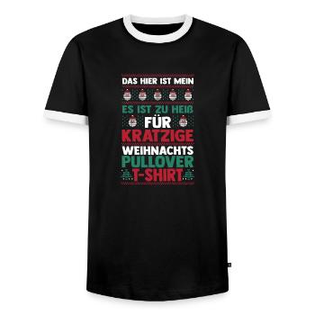 Père Noël Noël laid Noël - T-shirt contrasté Homme - noir/blanc - Devant - AI Model Female 172 light (172cm) & AI Model Male 178 light (178cm)