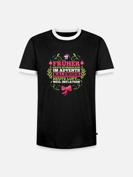Weihnachtsmann Inflation Weihnachten - Männer Kontrast-T-Shirt - Schwarz/Weiß