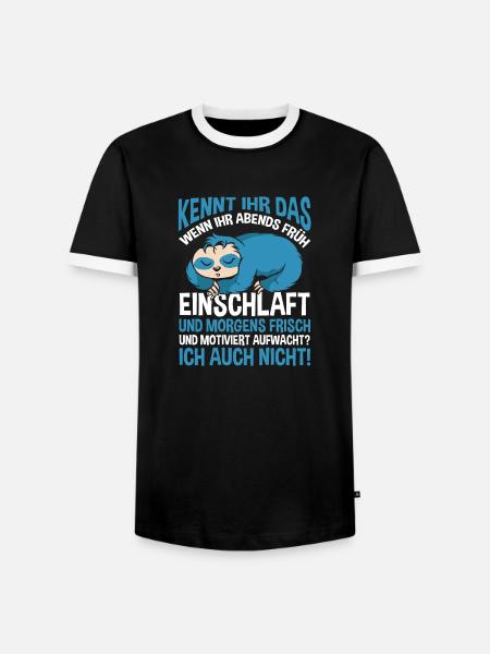 Faulenzer Langschläfer Motivation Faultier - Männer Kontrast-T-Shirt - Schwarz/Weiß