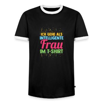 Carnival Costume Carnival - Men's Ringer Shirt - black/white - Front - AI Model Female 172 light (172cm) & AI Model Male 178 light (178cm)