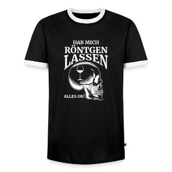 J’ai eu une radiographie du vin - T-shirt contrasté Homme - noir/blanc - Devant - AI Model Female 172 light (172cm) & AI Model Male 178 light (178cm)