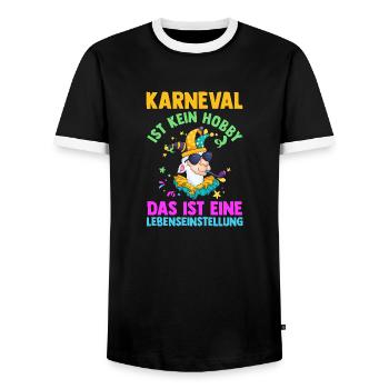 Costume de carnaval Carnaval - T-shirt contrasté Homme - noir/blanc - Devant - AI Model Female 172 light (172cm) & AI Model Male 178 light (178cm)