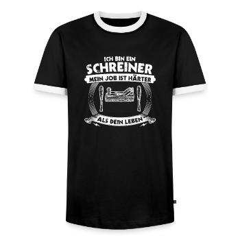 Tischler Zimmermann Schreiner - Männer Kontrast-T-Shirt - Schwarz/Weiß - Vorne - AI Model Female 172 light (172cm) & AI Model Male 178 light (178cm)