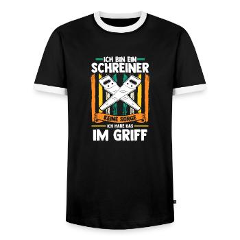Tischler Zimmermann Schreiner - Männer Kontrast-T-Shirt - Schwarz/Weiß - Vorne - AI Model Female 172 light (172cm) & AI Model Male 178 light (178cm)