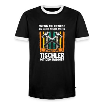 Charpentier, Charpentier, Charpentier - T-shirt contrasté Homme - noir/blanc - Devant - AI Model Female 172 light (172cm) & AI Model Male 178 light (178cm)