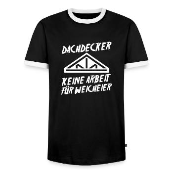 Master Roofer Roofer - Men's Ringer Shirt - black/white - Front - AI Model Female 172 light (172cm) & AI Model Male 178 light (178cm)