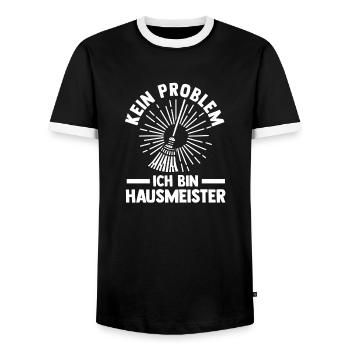 Facility Manager Gardien Gardien - T-shirt contrasté Homme - noir/blanc - Devant - AI Model Female 172 light (172cm) & AI Model Male 178 light (178cm)