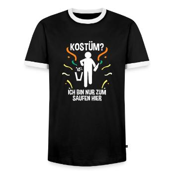 Jecken Carnival Carnival - Men's Ringer Shirt - black/white - Front - AI Model Female 172 light (172cm) & AI Model Male 178 light (178cm)