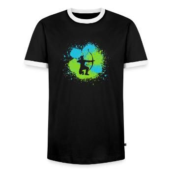 Archer Tir à l’arc - T-shirt contrasté Homme - noir/blanc - Devant - AI Model Female 172 light (172cm) & AI Model Male 178 light (178cm)