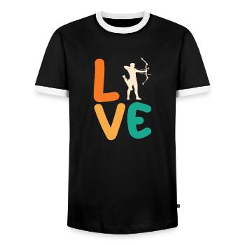 Archer Tir à l’arc - T-shirt contrasté Homme - noir/blanc - Devant - AI Model Female 172 light (172cm) & AI Model Male 178 light (178cm)