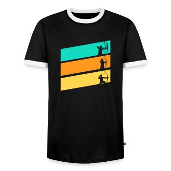 Archer Tir à l’arc - T-shirt contrasté Homme - noir/blanc - Devant - AI Model Female 172 light (172cm) & AI Model Male 178 light (178cm)
