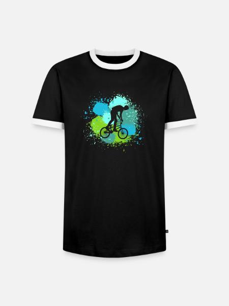 Vélo VTT - T-shirt contrasté Homme - noir/blanc