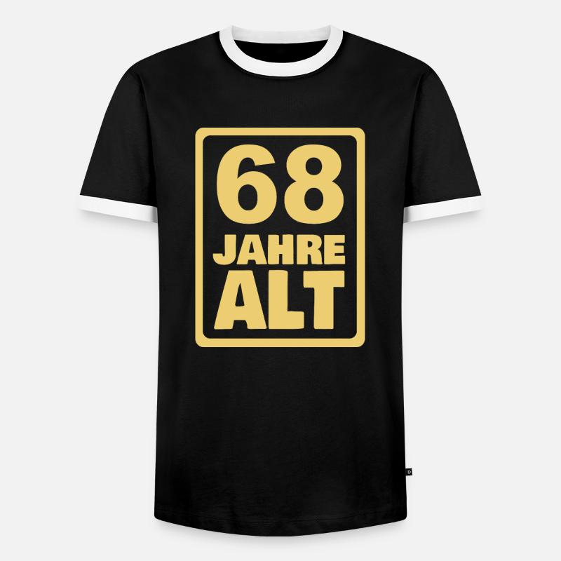 68 - Men's Ringer Shirt - black/white