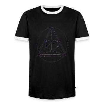 ethereum abstraktes Prisma - Männer Kontrast-T-Shirt - Schwarz/Weiß - Vorne - AI Model Female 172 light (172cm) & AI Model Male 178 light (178cm)