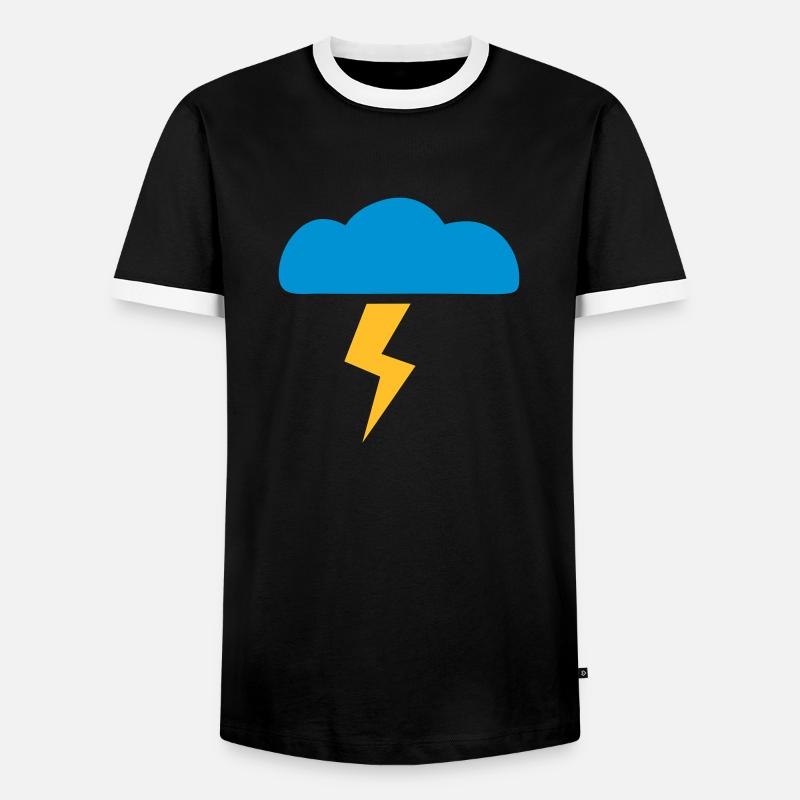 thunderstorm - Men's Ringer Shirt - black/white