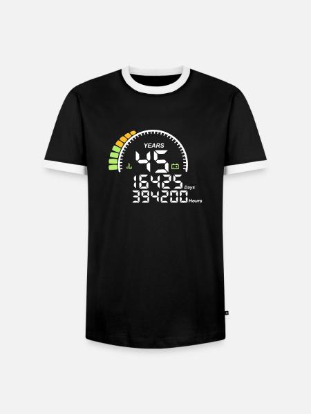 years 45 years anniversary meter - Men's Ringer Shirt - black/white