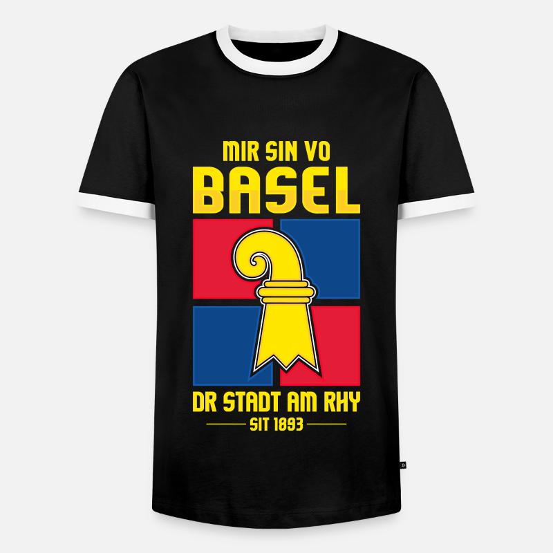 BASEL - Männer Kontrast-T-Shirt - Schwarz/Weiß