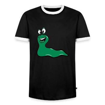 snail cute funny - Men's Ringer Shirt - black/white - Front - AI Model Female 172 light (172cm) & AI Model Male 178 light (178cm)