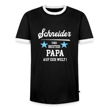 Schneider Bester Papa Vatertag Geburtstag - Männer Kontrast-T-Shirt - Schwarz/Weiß - Vorne - AI Model Female 172 light (172cm) & AI Model Male 178 light (178cm)