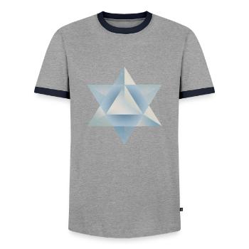 Merkaba - Männer Kontrast-T-Shirt - Grau/Navy  - Vorne - AI Model Female 172 light (172cm) & AI Model Male 178 light (178cm)