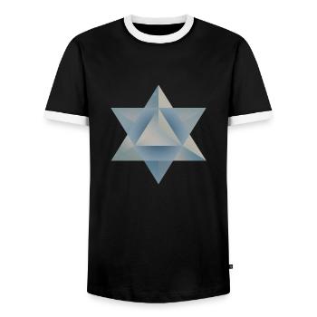 Merkaba - Männer Kontrast-T-Shirt - Schwarz/Weiß - Vorne - AI Model Female 172 light (172cm) & AI Model Male 178 light (178cm)