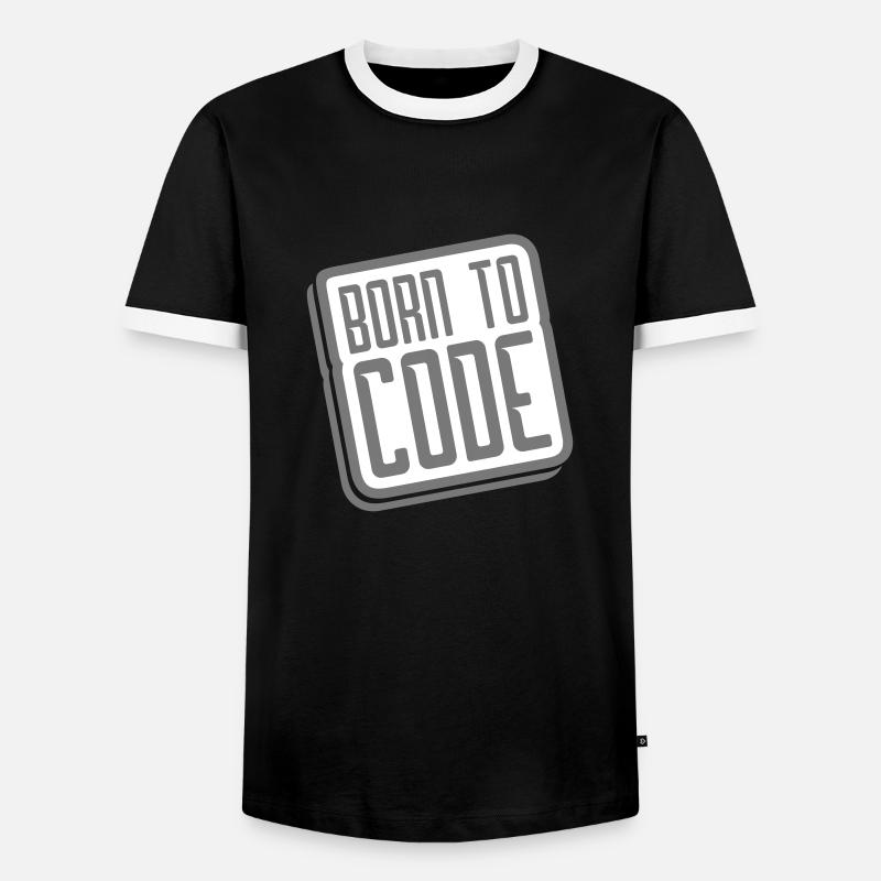 né à code - T-shirt contrasté Homme - noir/blanc