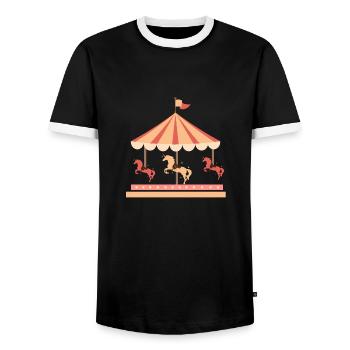 Karussell - Männer Kontrast-T-Shirt - Schwarz/Weiß - Vorne - AI Model Female 172 light (172cm) & AI Model Male 178 light (178cm)