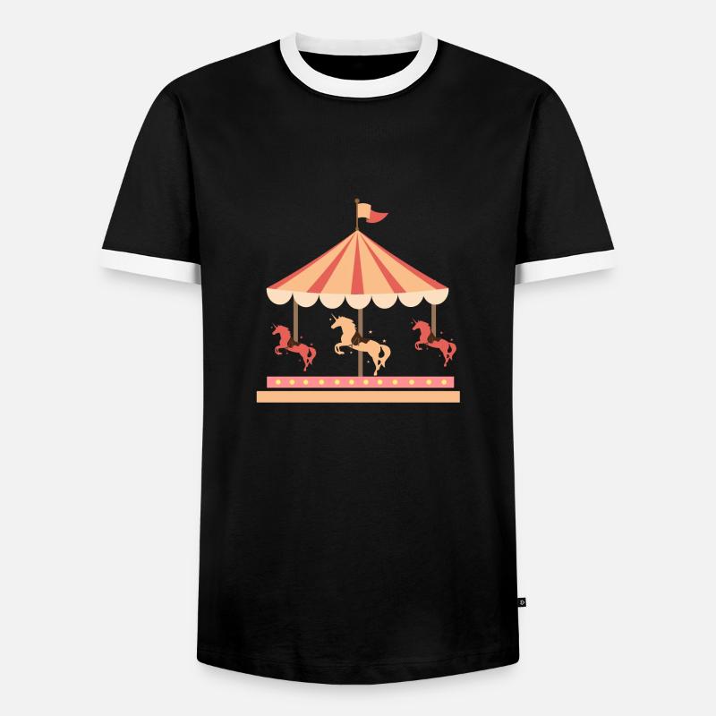 carousel - Men's Ringer Shirt - black/white