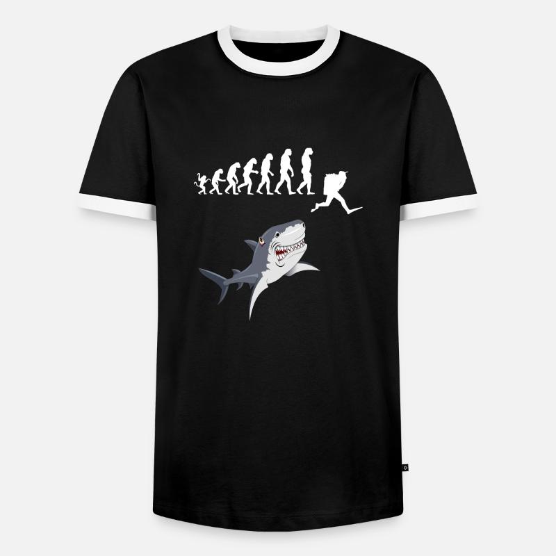 ÉVOLUTION DE LA PLONGÉE - T-shirt contrasté Homme - noir/blanc
