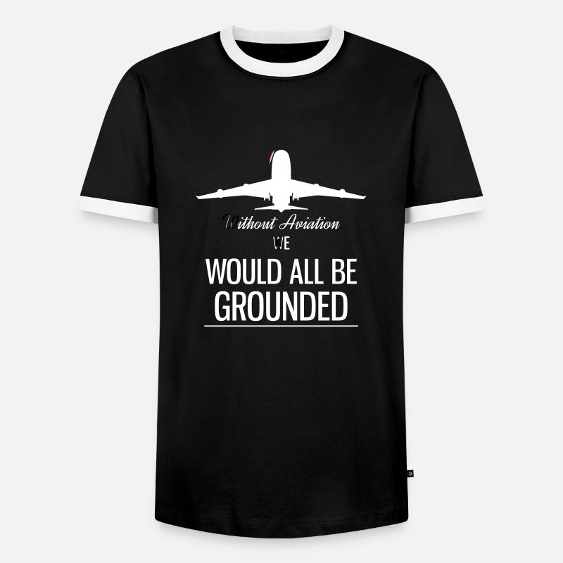 airplane - Männer Kontrast-T-Shirt - Schwarz/Weiß