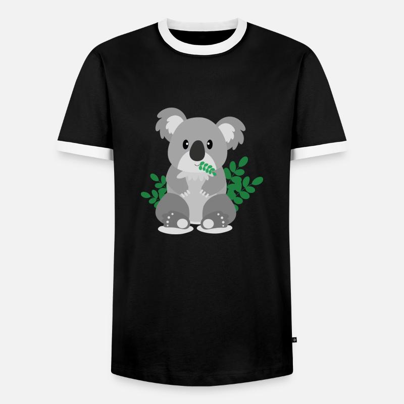 koala - Männer Kontrast-T-Shirt - Schwarz/Weiß