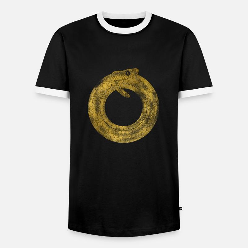 OUROBOROS - Männer Kontrast-T-Shirt - Schwarz/Weiß