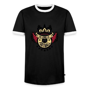 King King Fußball Sport Logo Flügel Stempel - Männer Kontrast-T-Shirt - Schwarz/Weiß - Vorne - AI Model Female 172 light (172cm) & AI Model Male 178 light (178cm)