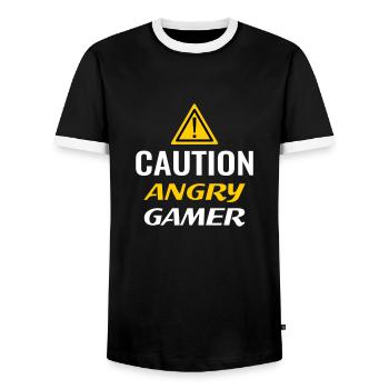 Angry Gamer Zocker lustige Sprüche Wut zocken - Männer Kontrast-T-Shirt - Schwarz/Weiß - Vorne - AI Model Female 172 light (172cm) & AI Model Male 178 light (178cm)