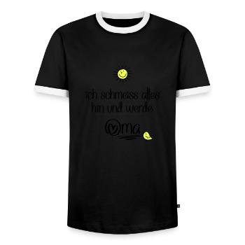 lustige Sprüche für Oma - Männer Kontrast-T-Shirt - Schwarz/Weiß - Vorne - AI Model Female 172 light (172cm) & AI Model Male 178 light (178cm)