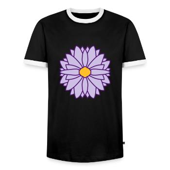 Runde Hübsche Blume Design - Männer Kontrast-T-Shirt - Schwarz/Weiß - Vorne - AI Model Female 172 light (172cm) & AI Model Male 178 light (178cm)