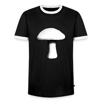 Champignons Champignons Vénéneux Mycologie Terreuse Naturelle 11 - T-shirt contrasté Homme - noir/blanc - Devant - AI Model Female 172 light (172cm) & AI Model Male 178 light (178cm)
