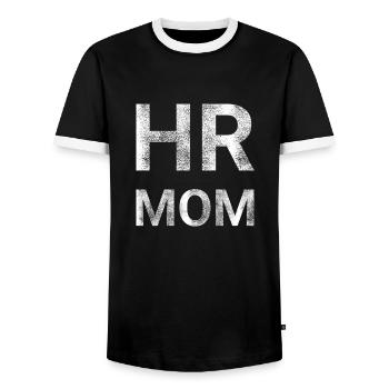 Human Resources HR Mom - Men's Ringer Shirt - black/white - Front - AI Model Female 172 light (172cm) & AI Model Male 178 light (178cm)