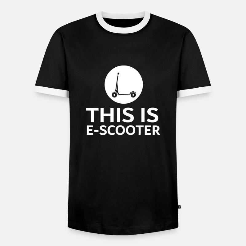 E-Scooter E-Roller Scooter - Männer Kontrast-T-Shirt - Schwarz/Weiß