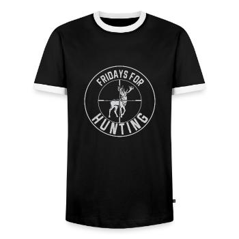 Jagen Jagdspruch & Jäger Geschenkidee - Männer Kontrast-T-Shirt - Schwarz/Weiß - Vorne - AI Model Female 172 light (172cm) & AI Model Male 178 light (178cm)